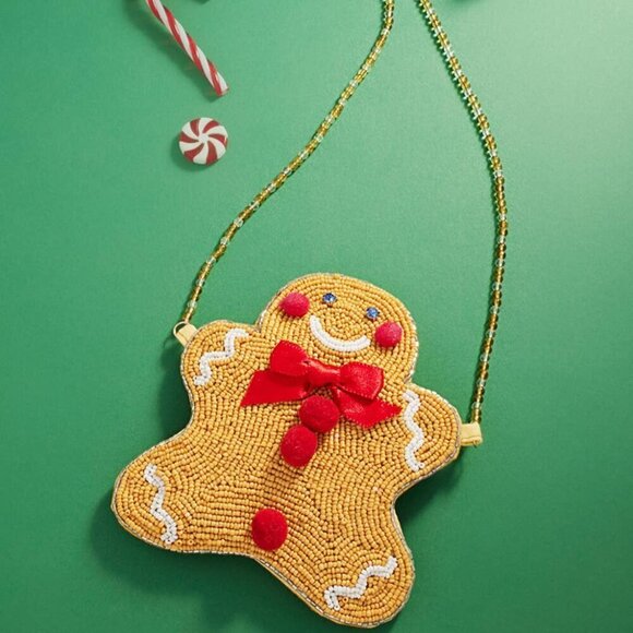 Christmas Gingerbread Man Beaded Crossbody - Picture 1 of 2